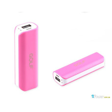 Внешний аккумулятор [GOLF] Power Bank GF-801 2600 mAh, white+pink