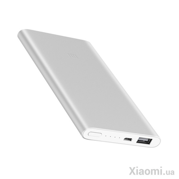 Внешний аккумулятор [Xiaomi] Mi Power Bank 2 Slim, 5000 mAh, silver, ORIGINAL