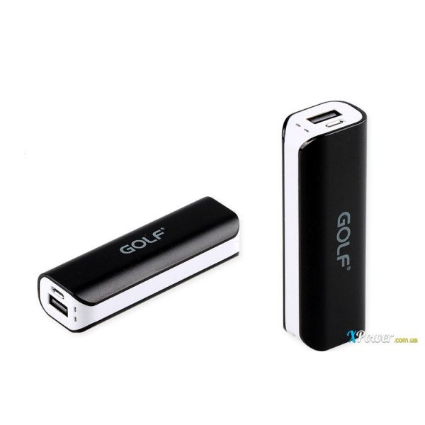 Внешний аккумулятор [GOLF] Power Bank GF-801 2600 mAh, black+white