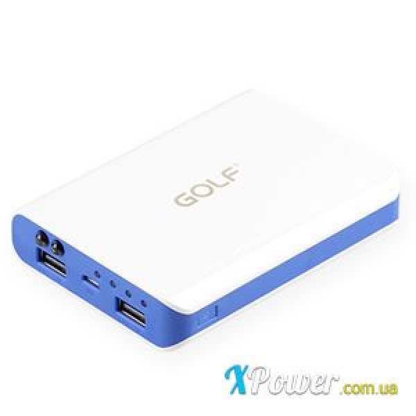 Внешний аккумулятор [GOLF] Power Bank GF-804 10400 mAh,white+blue