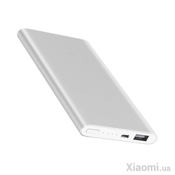 Внешний аккумулятор [Xiaomi] Mi Power Bank 2 Slim, 5000 mAh, silver, ORIGINAL